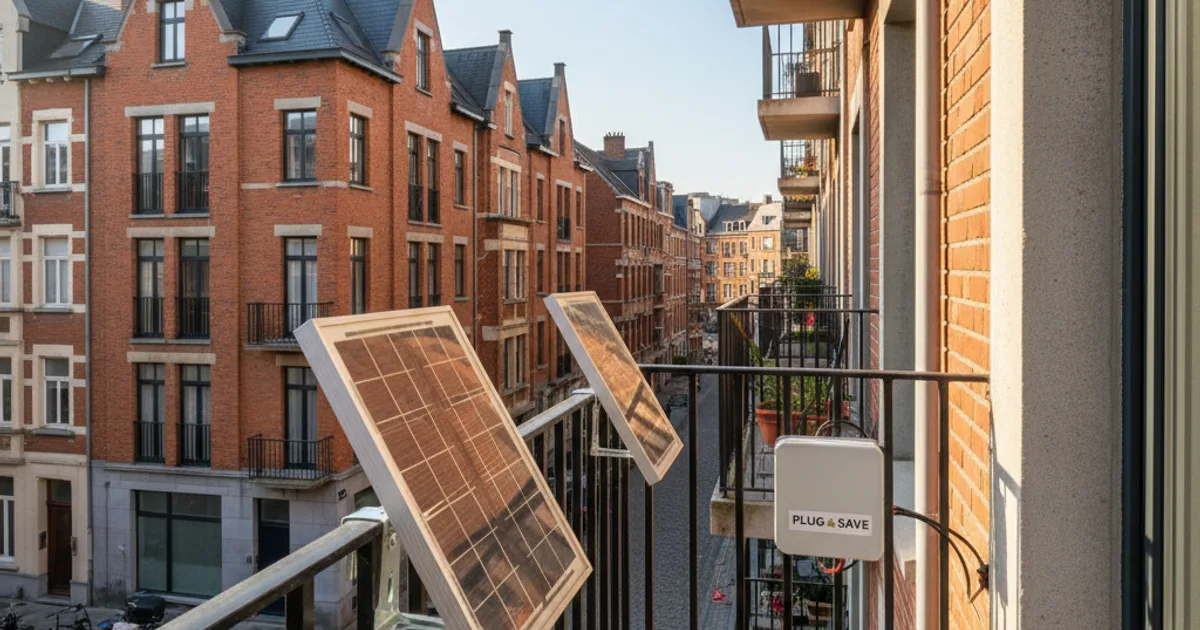 Zonnepanelen op een balkonsluning van een Belgisch appartement