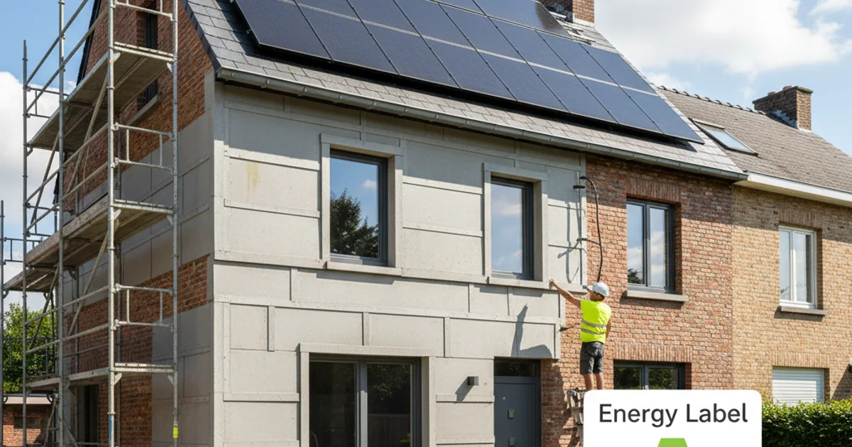 Belgische woning in renovatie met verbeterde isolatie en zonnepanelen