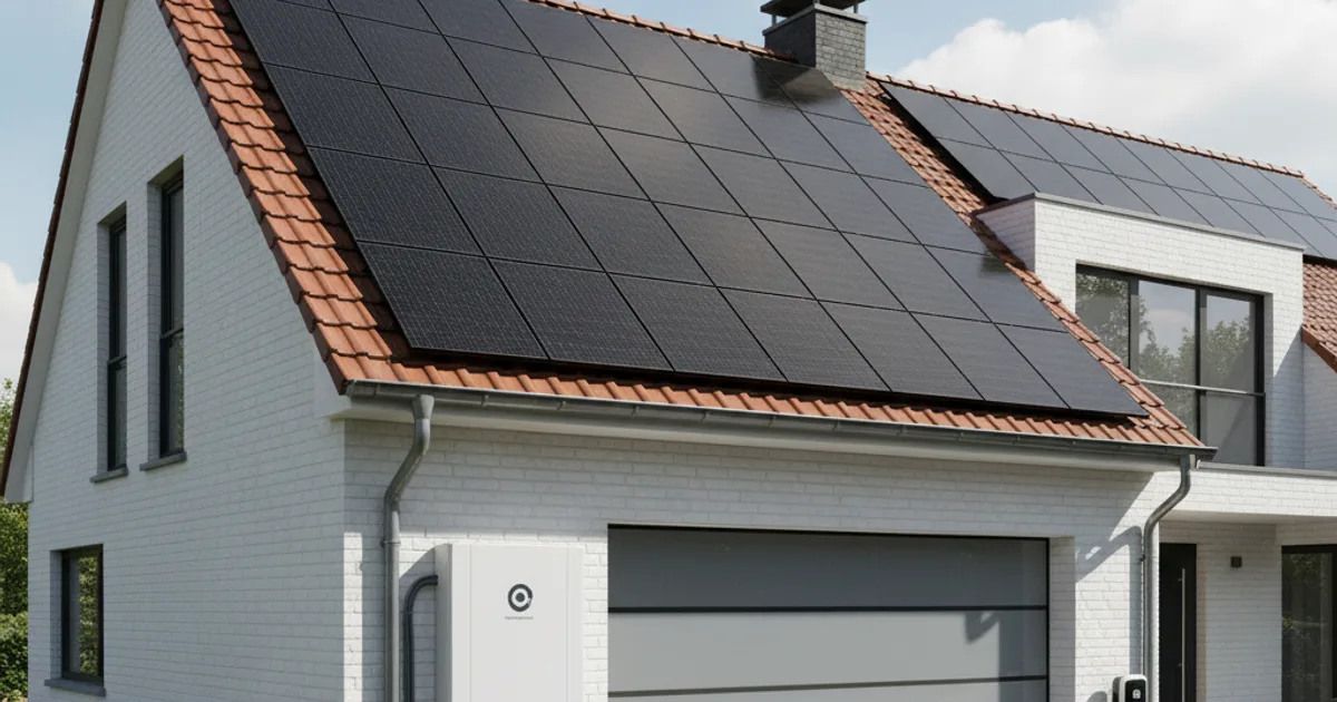 Belgisch huis met zonnepanelen en thuisbatterij in de garage