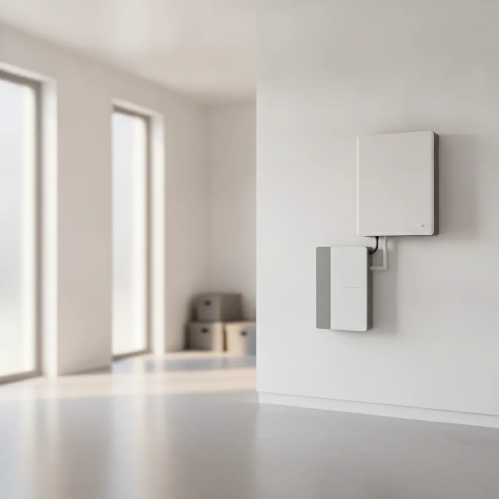 Thuisbatterij en omvormer geïnstalleerd bij een Belgische woning